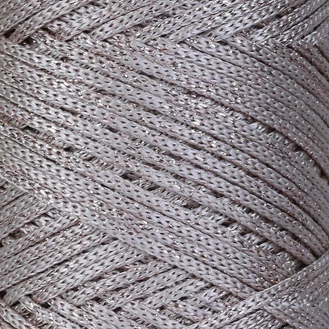 Hilo sintético con brillo 2mm Sparkle Latte