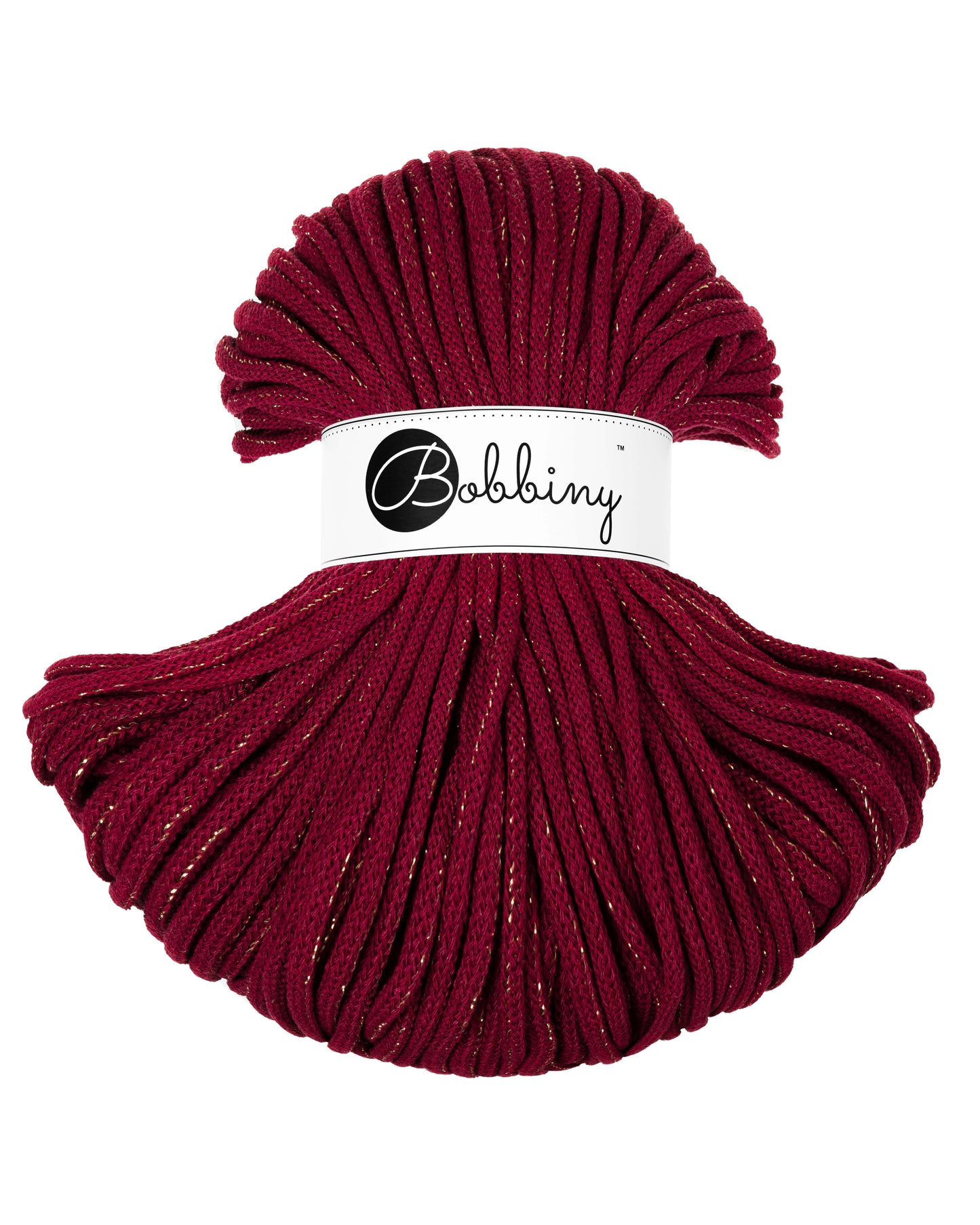 Braided cord 5mm Golden Wine Red