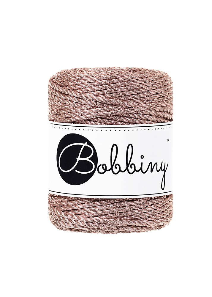 3Ply Metallic Macrame Rope 3mm Rose Gold