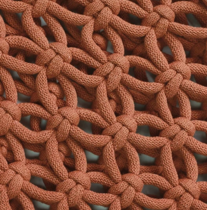 Hilo de macramé o crochet trenzado 9mm, Terracotta, 108 yardas