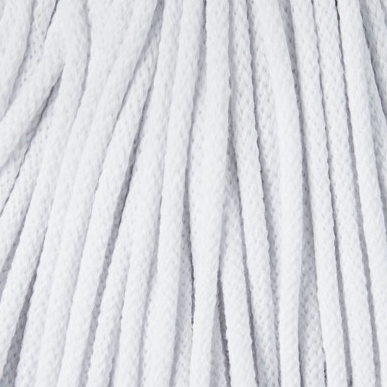 Hilo de macramé o crochet trenzado 5mm, Blanco, White, 108 yardas