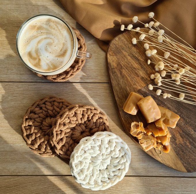 Braided cord 5mm Caramel
