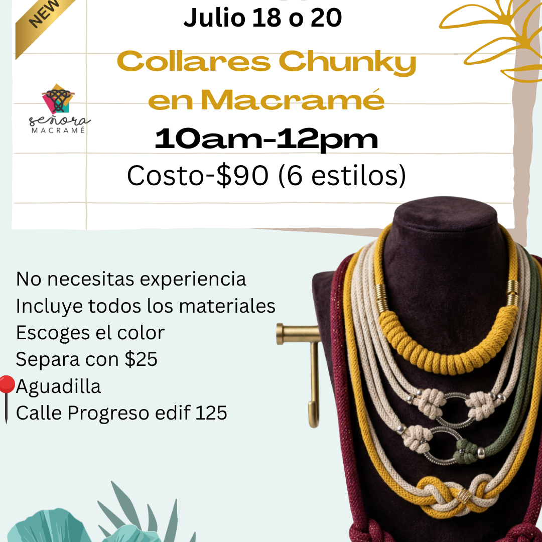 Taller Presencial de Macramé - Collares en Macramé
