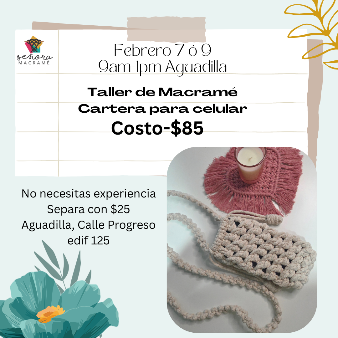 Taller Presencial de Macramé - Cartera de celular