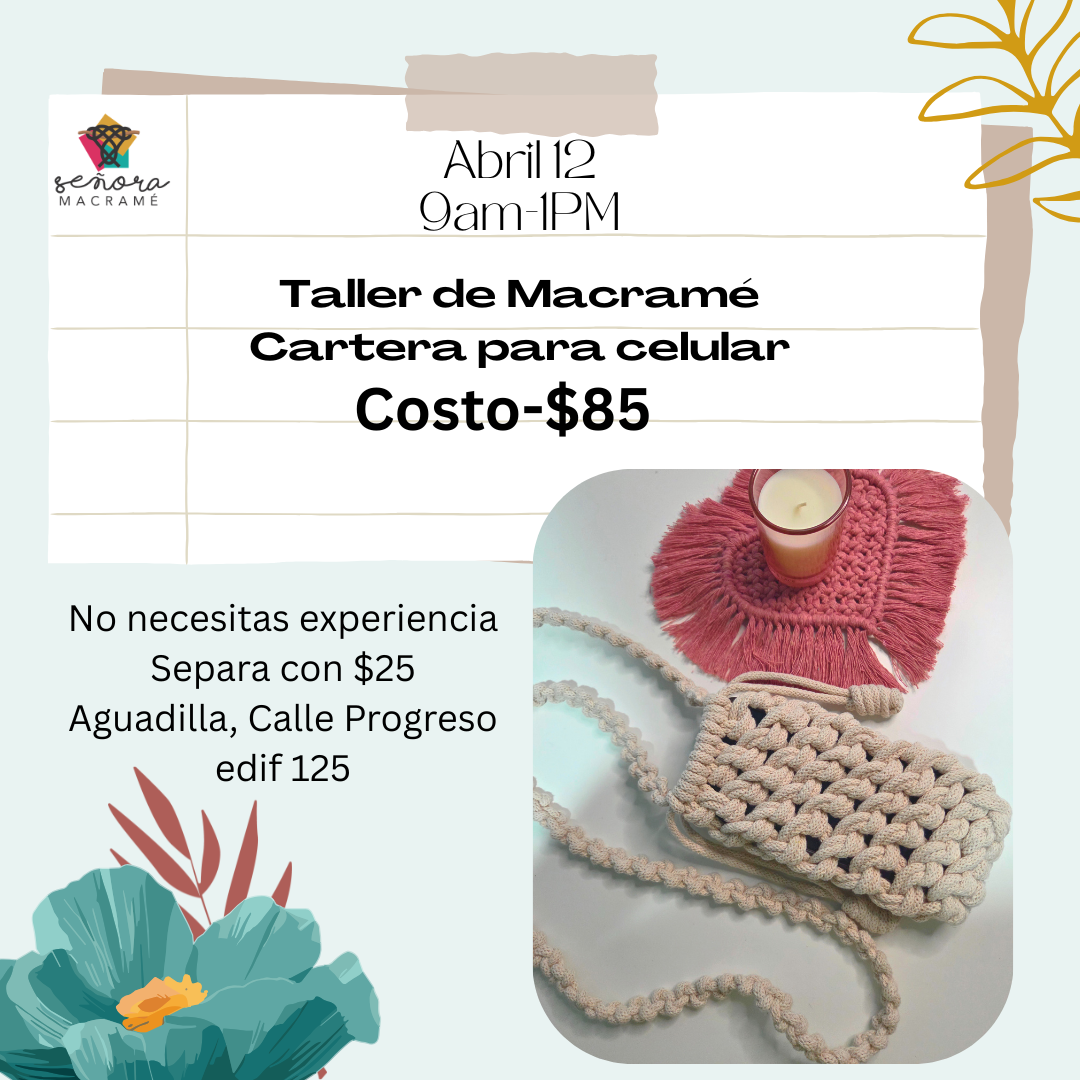 Taller Presencial de Macramé - Cartera de celular