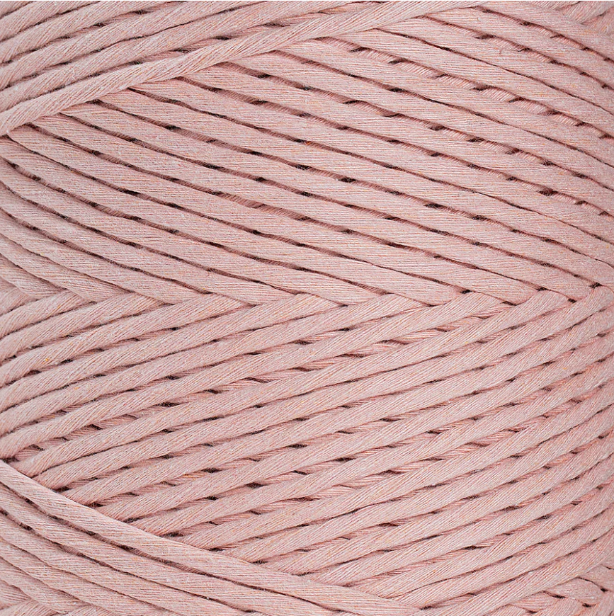 Cuerda de macramé, 4mm, Rosa Pastel, Ballet Pink, 220m, 720ft