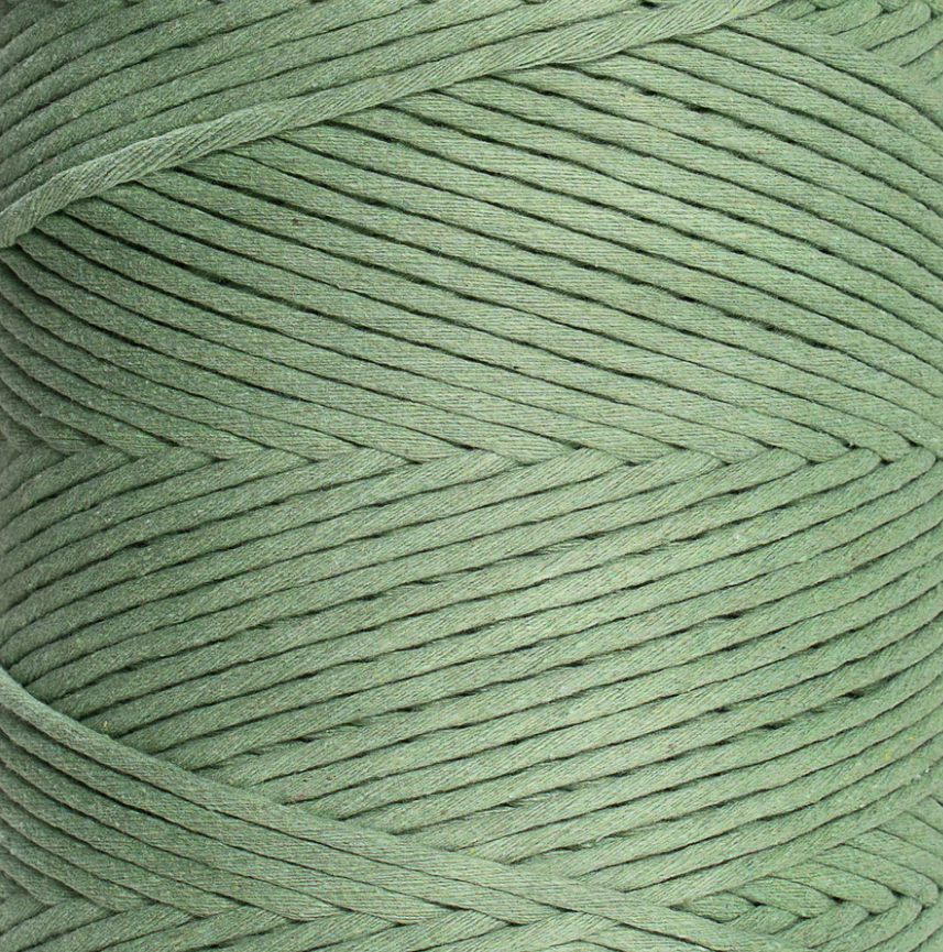 Hilo de macramé Ganxxet, urdimbre o single strand, Verde Cactus, Cactus Green, 4mm, 1670ft, 556 yardas