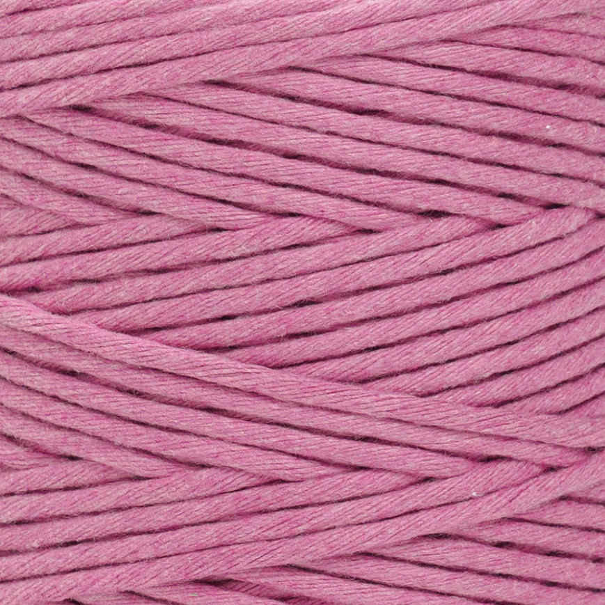 Hilo de macramé Ganxxet, urdimbre o single strand, Rosa Chicle, Bubblegum, 4mm, 1640ft, 546 yardas