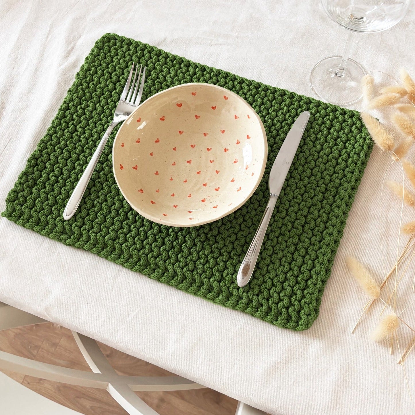 Hilo de macramé o crochet trenzado 5mm, Verde Musgo, Moss Green, 108 yardas