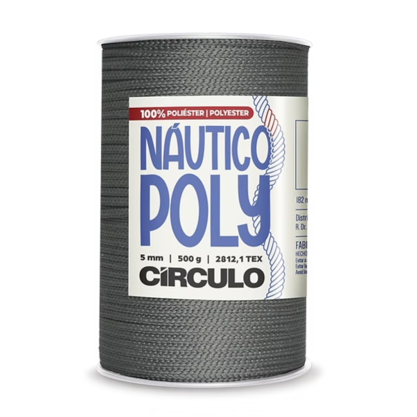Circulo Náutico Poly Yarn, Macramé, Crochet, Knitting, Aluminum, Aluminum Grey, 200 Yards, 8214