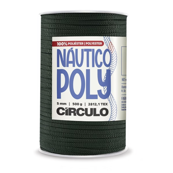 Nautical Circle Poly Yarn, 5mm, Macrame, Crochet, Knitting, Moss, 200 Yards, 5398
