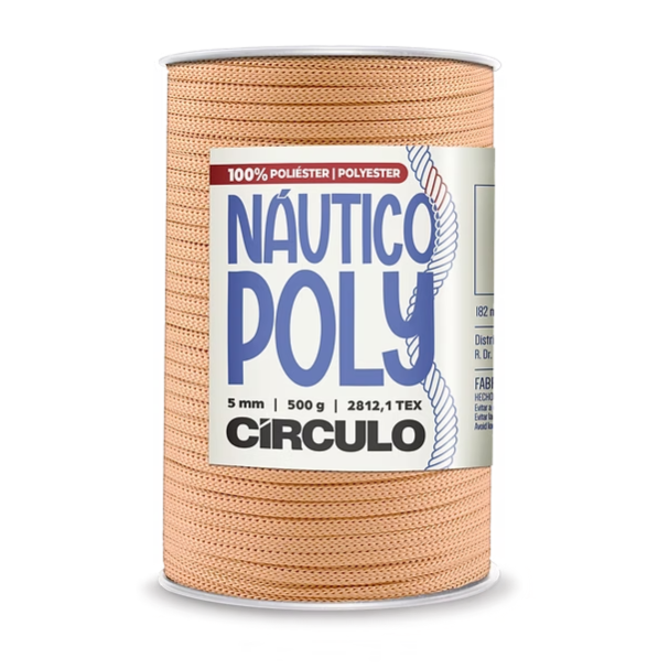 Poly Nautical Circle Thread, 5mm, macrame, crochet, knitting, Peach Fuzz, Cream Peach, 200 yards, 4224