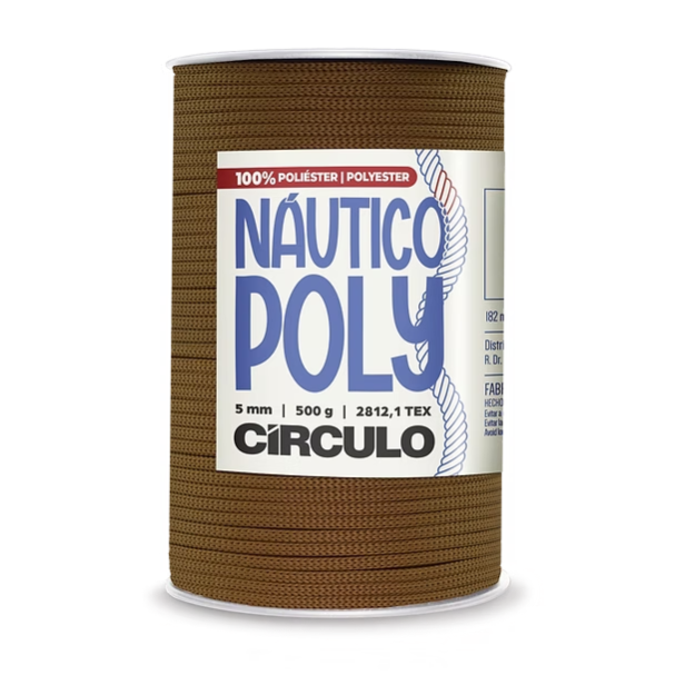 Poly Nautical Circle Thread, 5mm, macrame, crochet, knitting, Truffle Brown, Light Brown, 200 yards, 7087