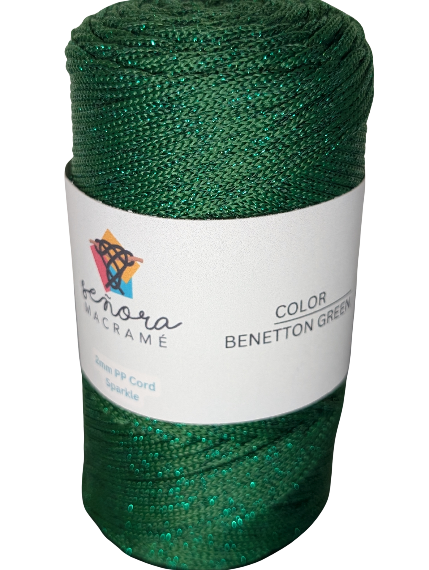 Hilo sintético con brillo 2mm Sparkle Benetton Green