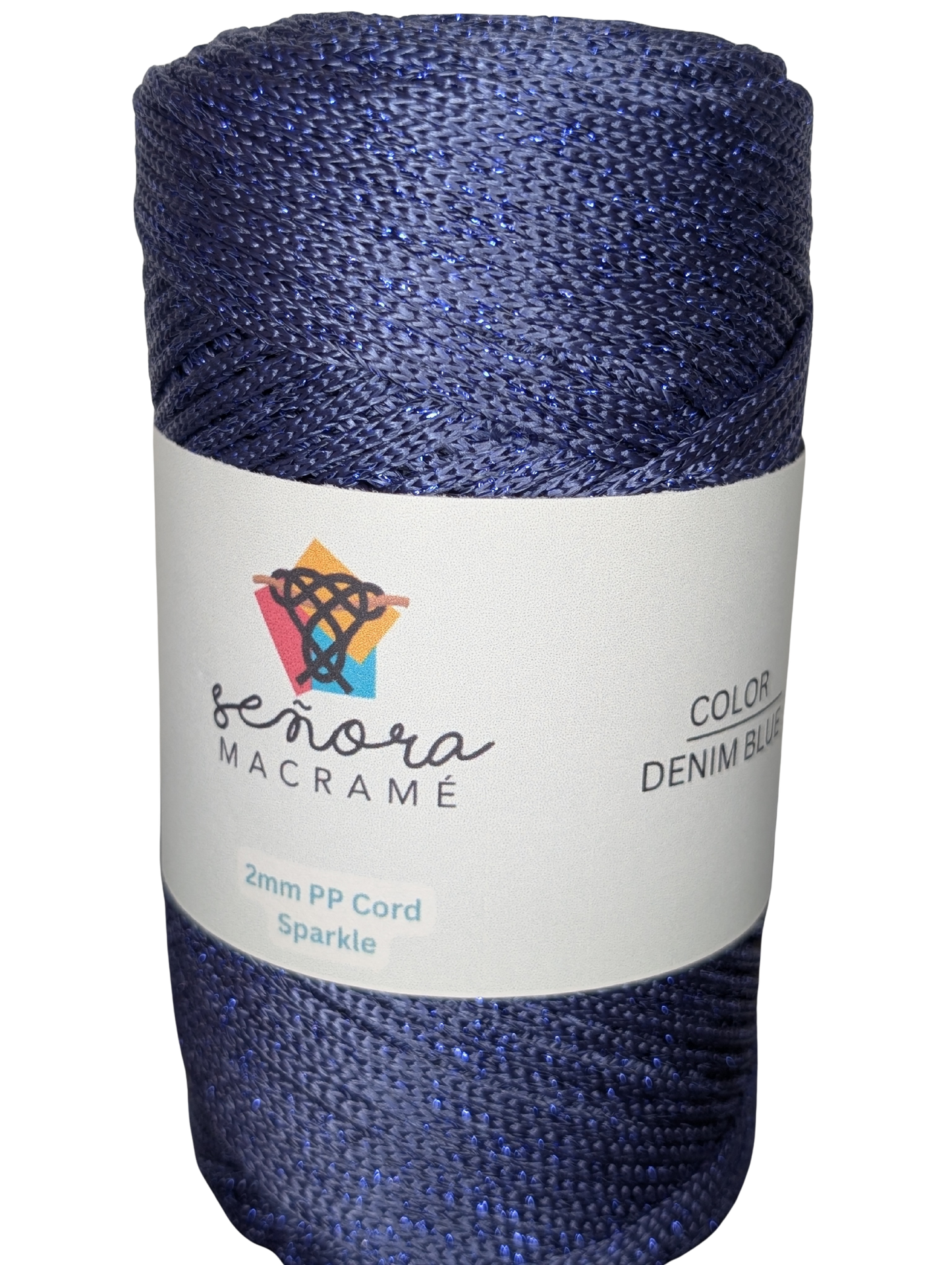 Hilo sintético con brillo 2mm Sparkle Denim Blue