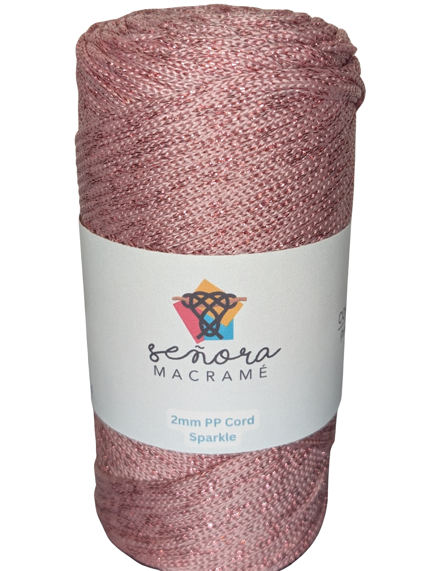 Hilo sintético con brillo 2mm Sparkle Pink