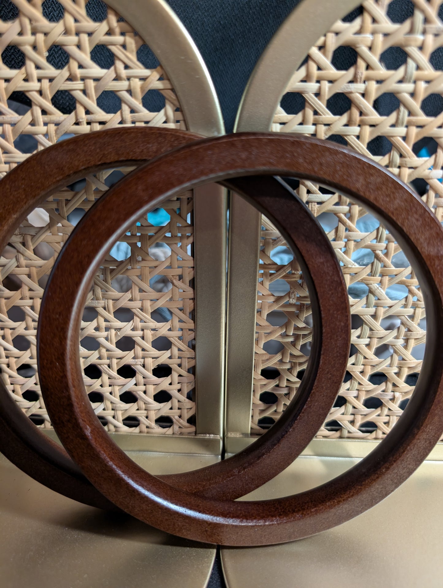 Mango de madera circular para cartera