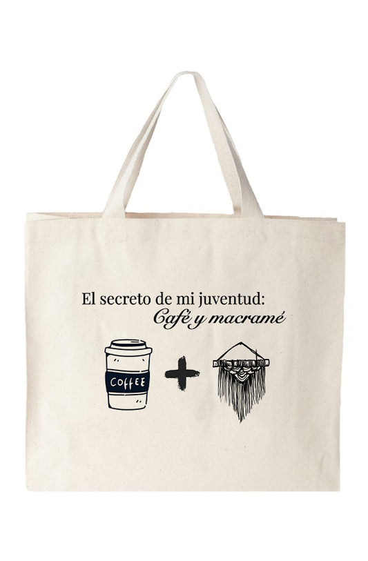 Bolso de mano. El secreto de mi juventud: café y macramé