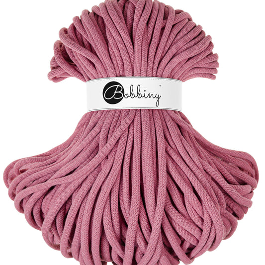 Braided macrame or crochet cord 9mm, Old Rose, Blossom, 108 yards