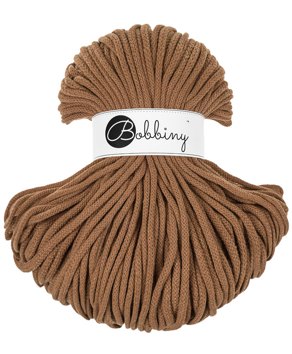 Braided macrame or crochet yarn 5mm, Caramelo, Caramel, 108 yards