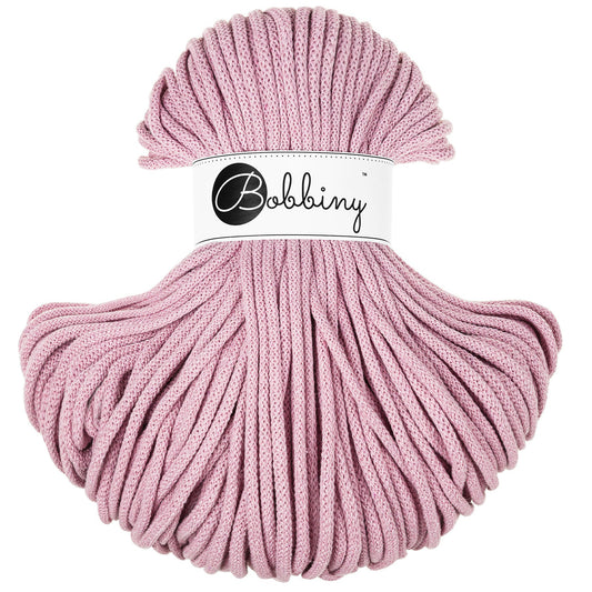 Hilo de macramé o crochet trenzado 5mm, Rosa Viejo, Dusty Rose, 108 yardas