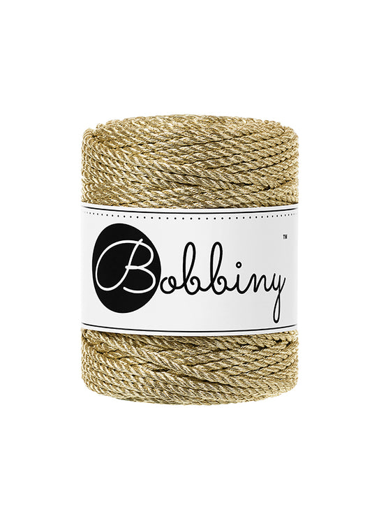 3Ply Metallic Macrame Rope 3mm Gold