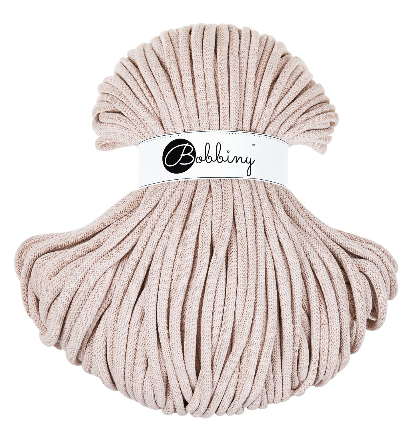 Hilo de macramé o crochet trenzado 9mm, Golden Nude, 108 yardas