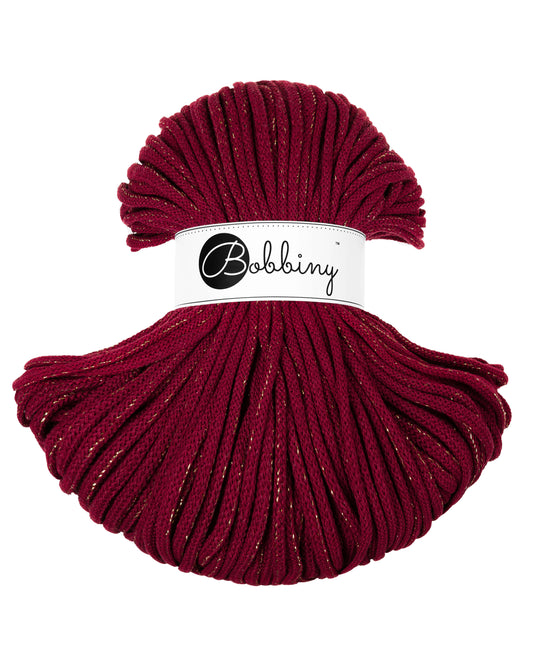 Braided cord 5mm Golden Wine Red