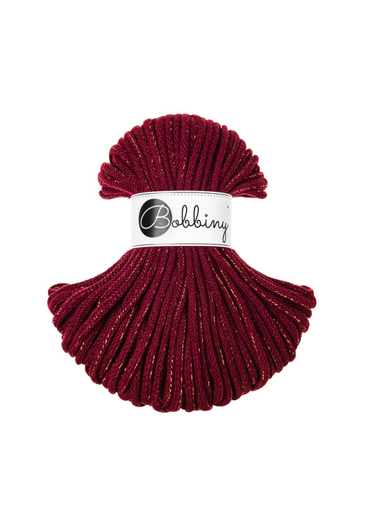 Braided cord 5mm Golden Wine Red 50m