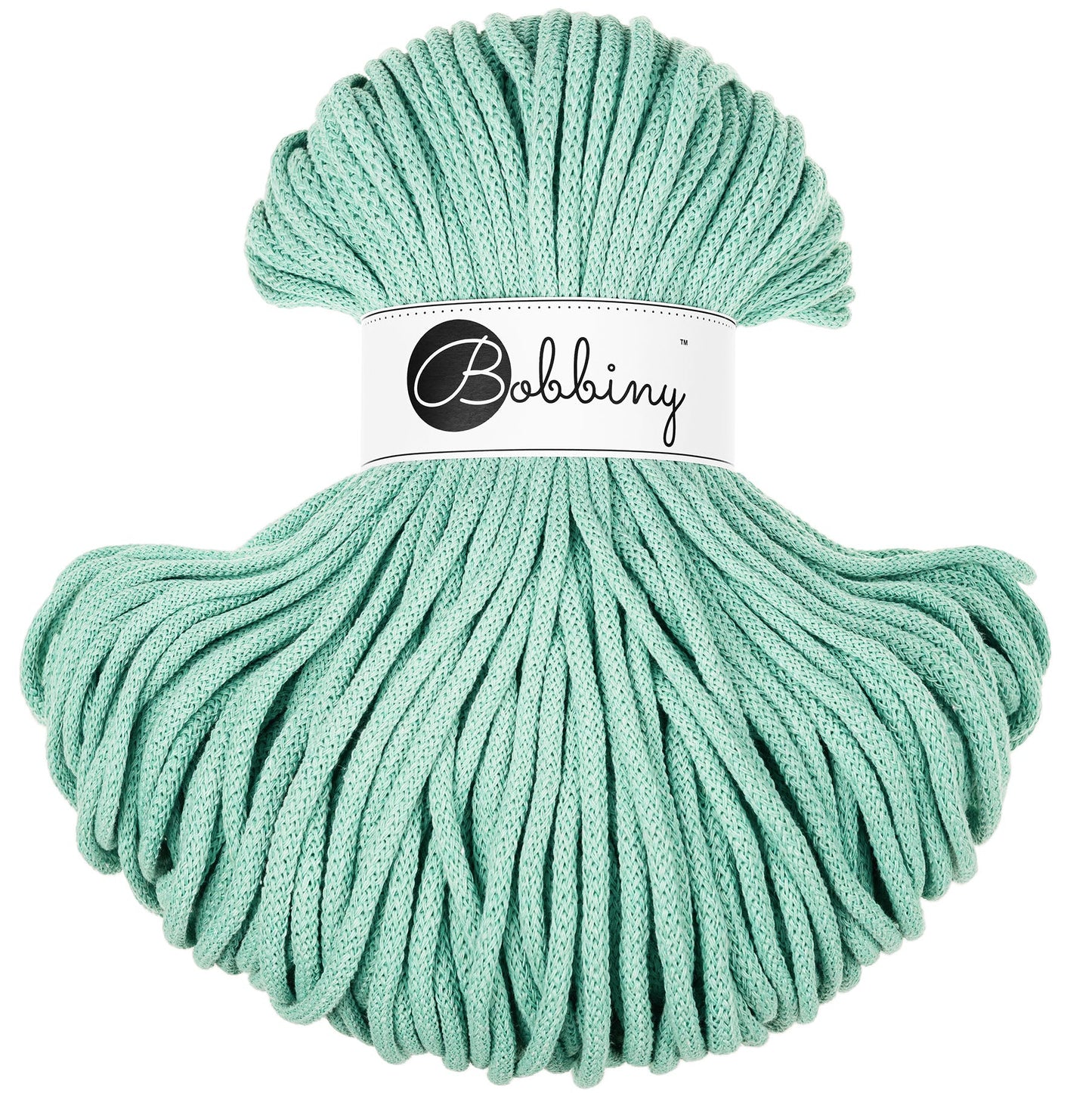 Hilo de macramé o crochet trenzado 5mm, Menta, Jelly Mint, 108 yardas