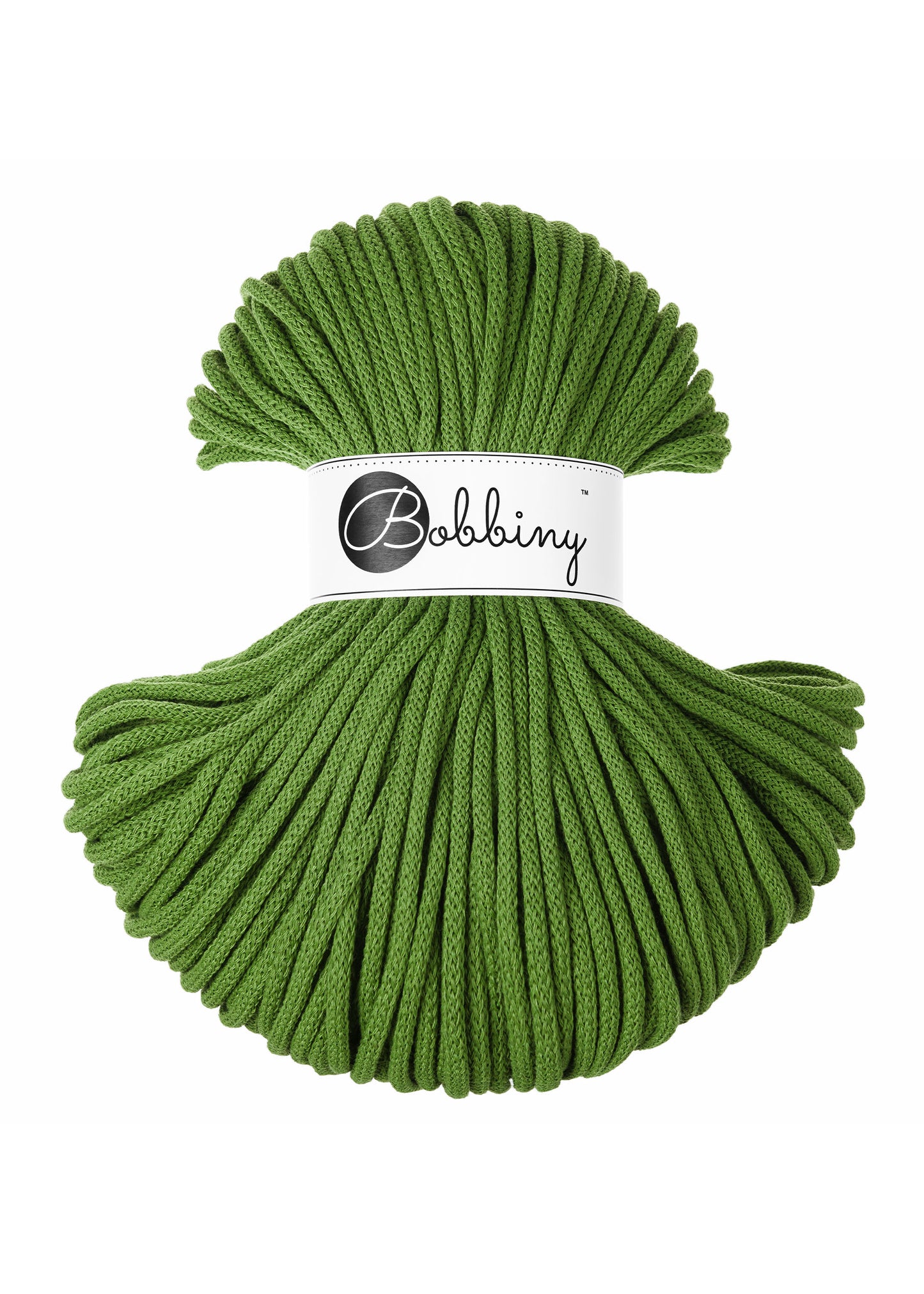Hilo de macramé o crochet trenzado 5mm, Verde Musgo, Moss Green, 108 yardas