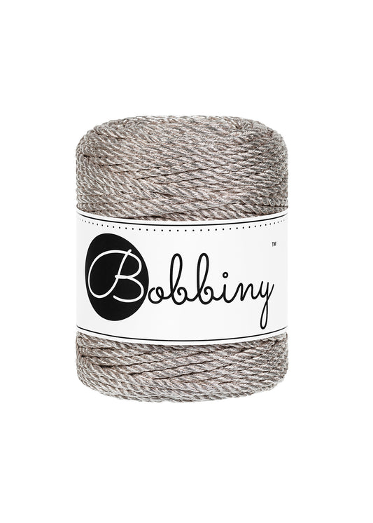3Ply Metallic Macrame Rope 3mm Platinum