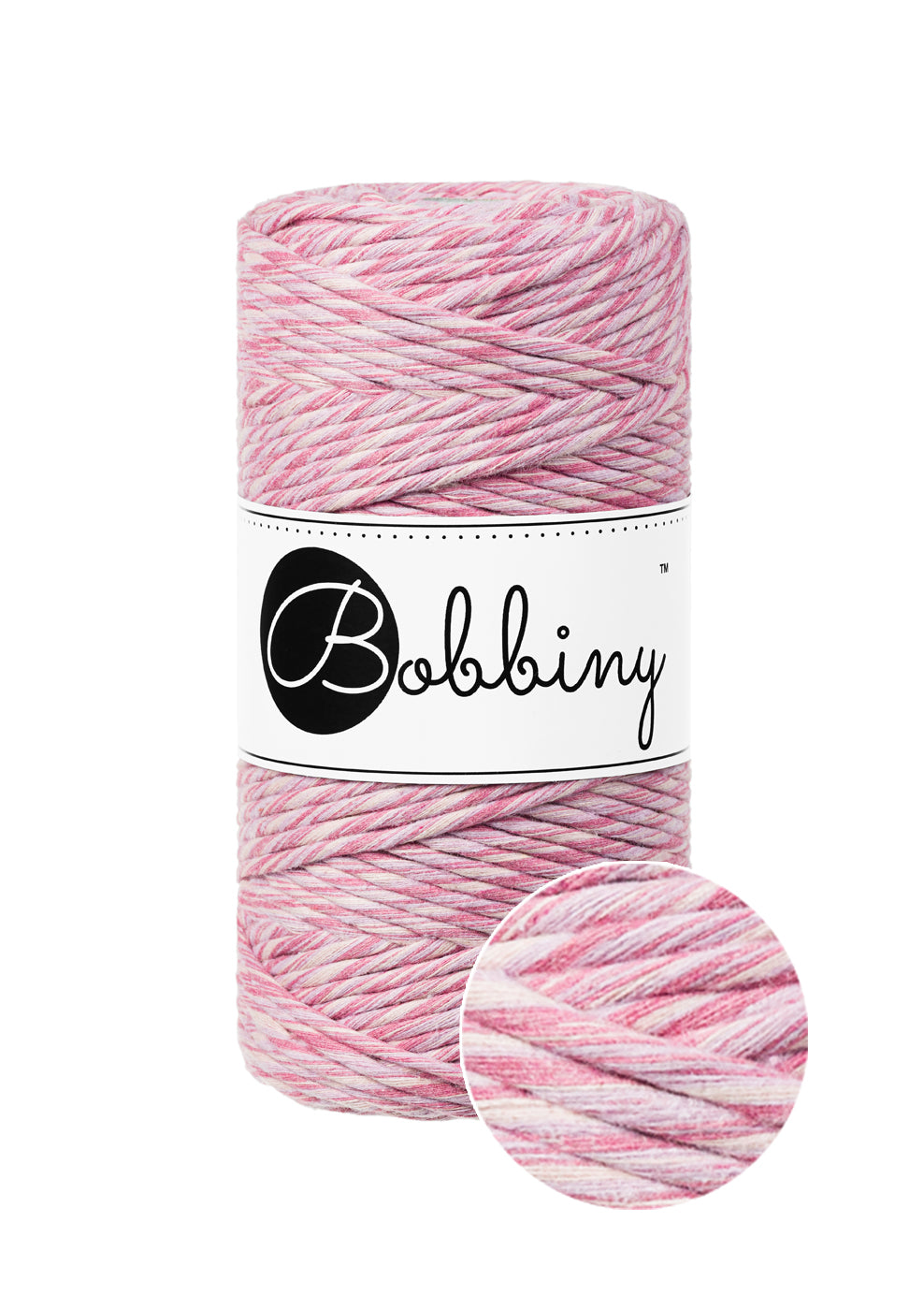 Macrame cord 3mm single strand Raspberry Shake