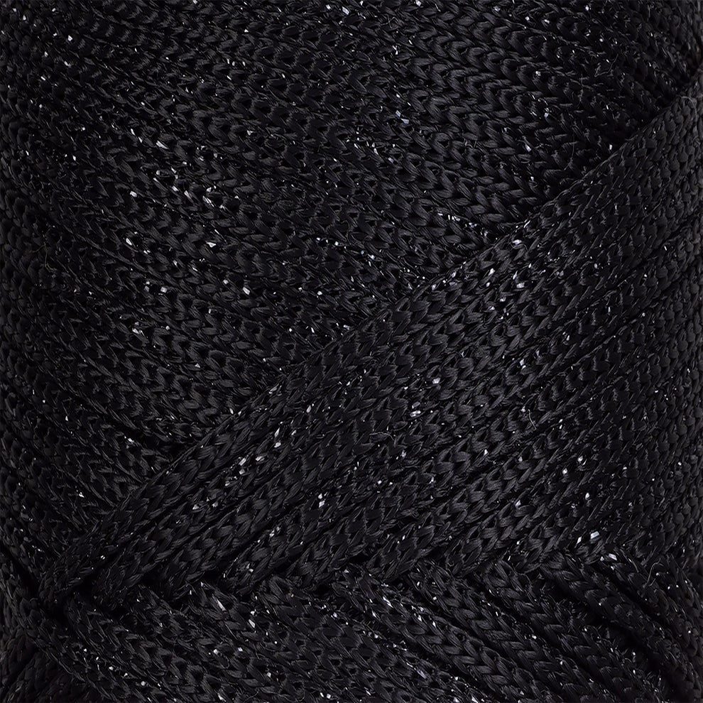 Hilo sintético con brillo 2mm Sparkle Black