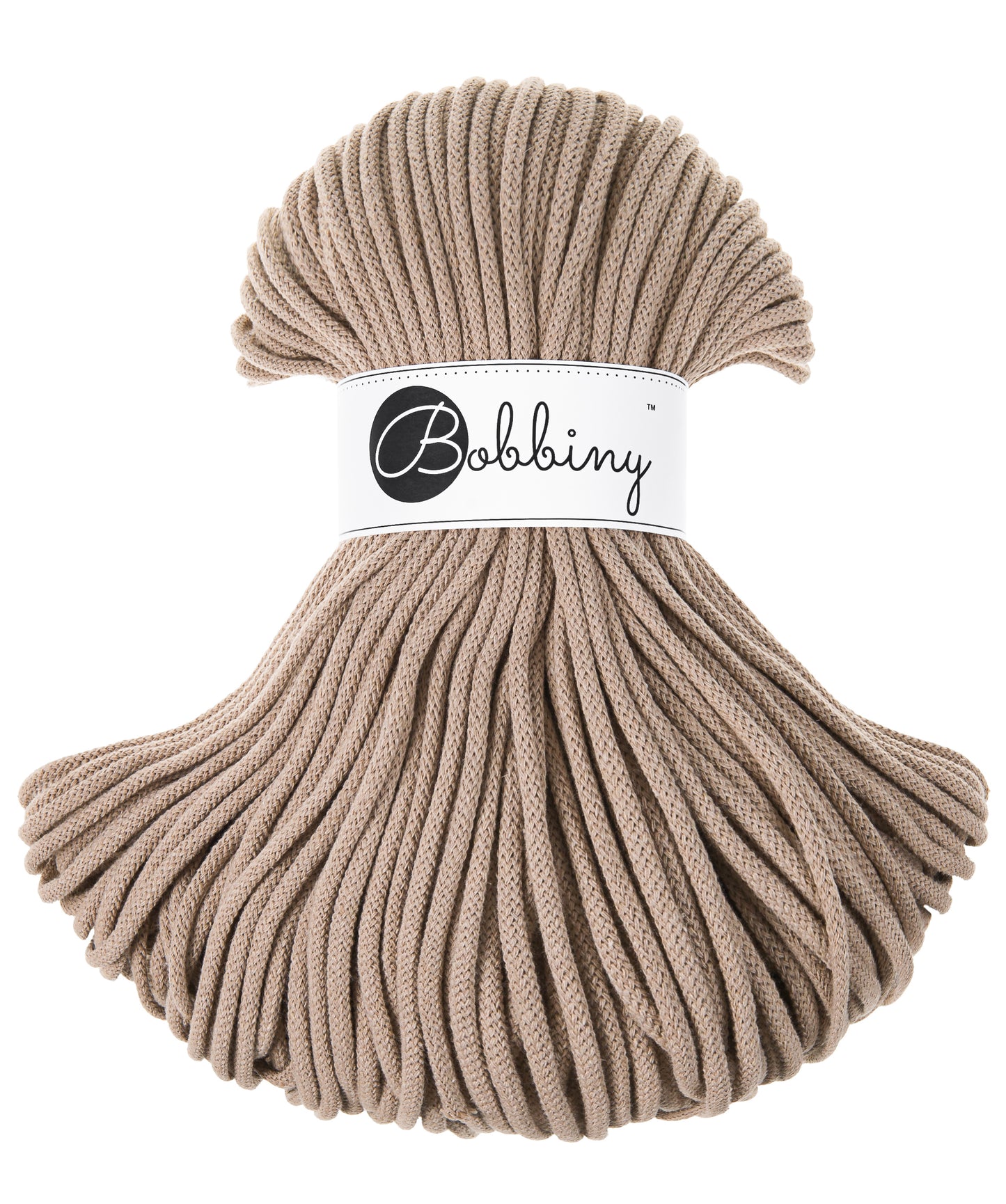 Hilo de macramé o crochet trenzado 5mm, Arena, Sand 108 yardas