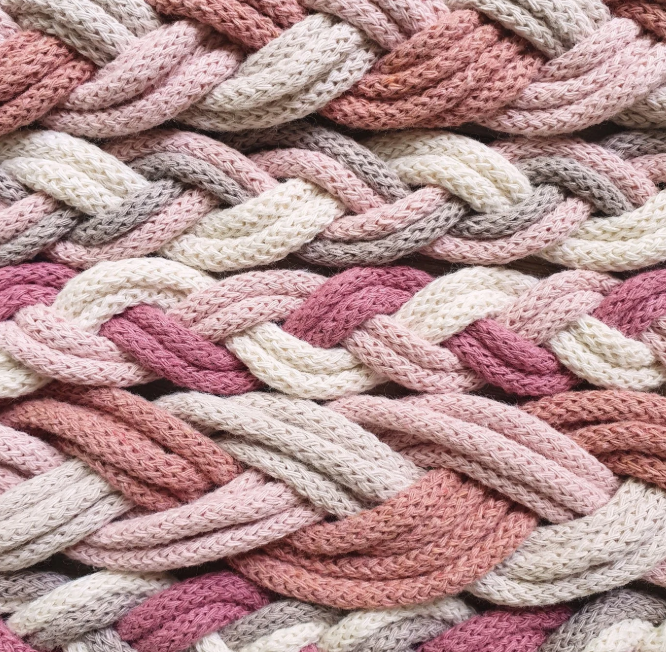 Braided cord 5mm Pastel Pink