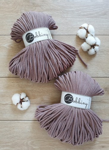 Braided cord 5mm Mauve