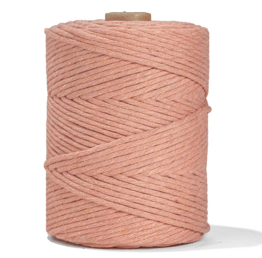 Cuerda de macramé, 4mm, Rosa Viejo, Dusty Pink, 220m, 720ft