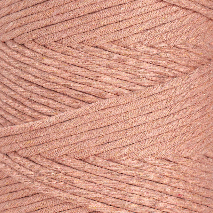Cuerda de macramé, 4mm, Rosa Viejo, Dusty Pink, 220m, 720ft