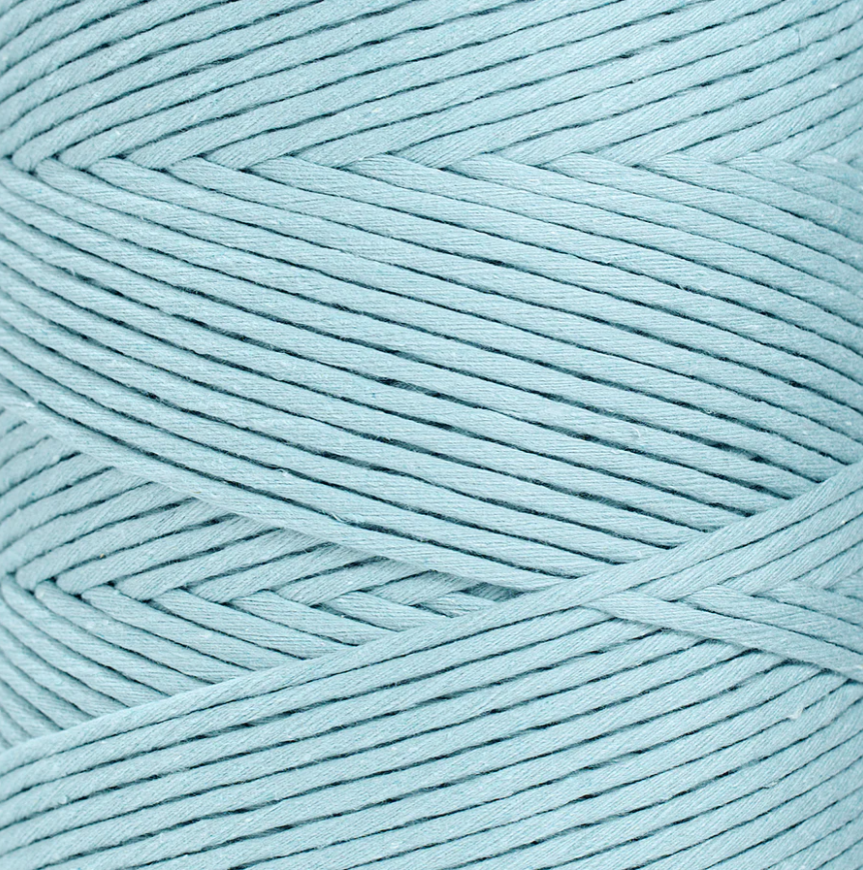 Cuerda de macramé, 4mm, Azul Claro, Vintage Blue, 500m, 1640ft