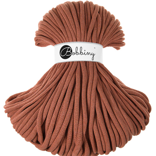 Braided macrame or crochet cord 9mm, Terracotta, 108 yards