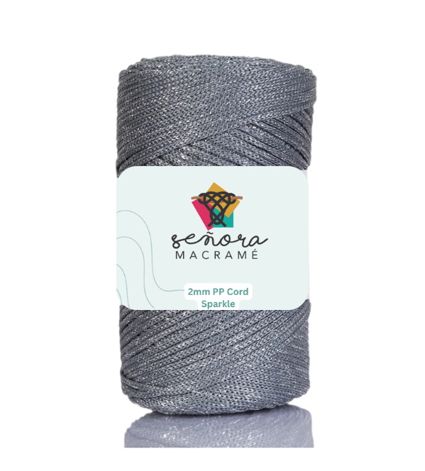 Hilo sintético con brillo 2mm Grey