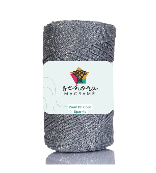 Hilo sintético con brillo 2mm Grey