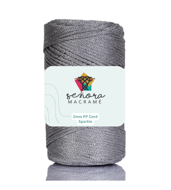 Hilo sintético con brillo 2mm Light Grey