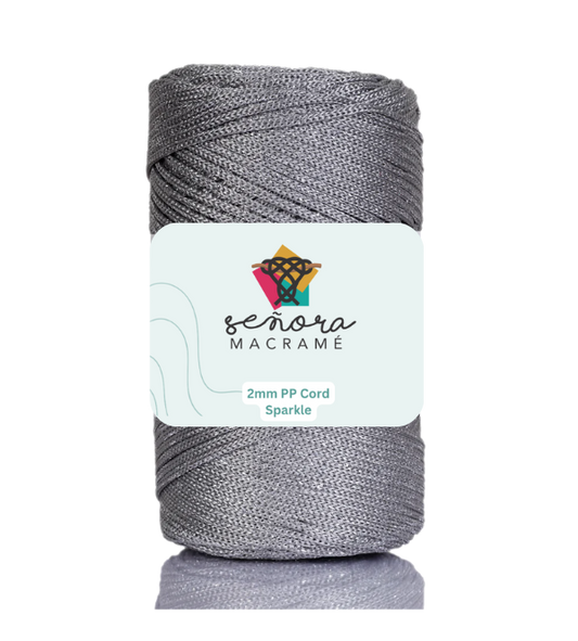 Hilo sintético con brillo 2mm Light Grey