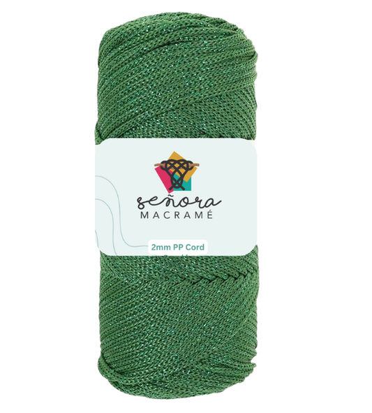 Hilo sintético con brillo 2mm Sparkle Benetton Green