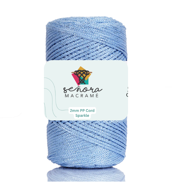 Hilo sintético con brillo 2mm Sparkle Baby Blue