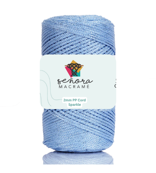 Hilo sintético con brillo 2mm Sparkle Baby Blue