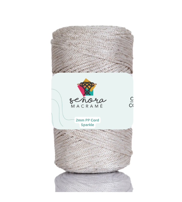 Hilo sintético con brillo 2mm Sparkle Ecru/Natural