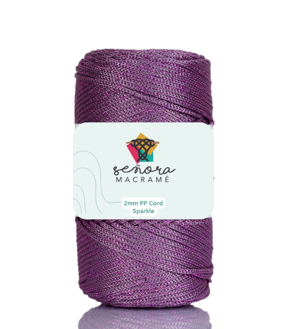 Hilo sintético con brillo 2mm Sparkle Plum